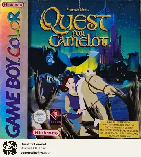Quest for Camelot Game Boy Color, PAL box front