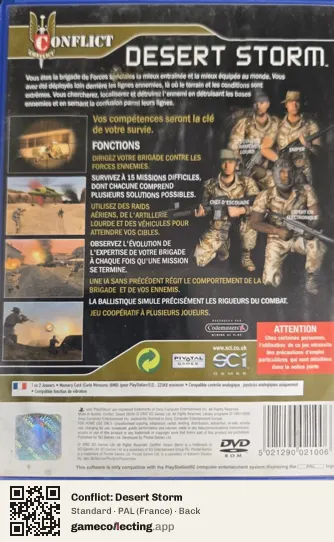 Conflict: Desert Storm PlayStation 2, France box back