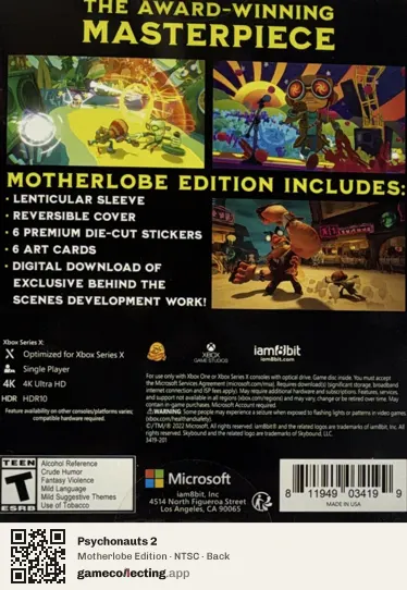 Psychonauts 2 Xbox Series X, NTSC box back
