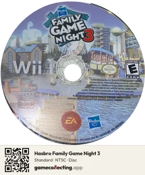 Hasbro Family Game Night 3 Nintendo Wii, NTSC disc