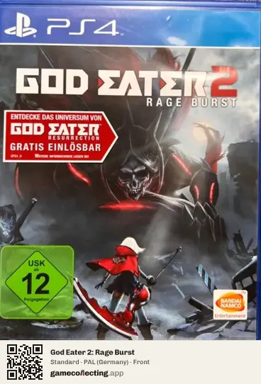 God Eater 2: Rage Burst PlayStation 4, Germany box front