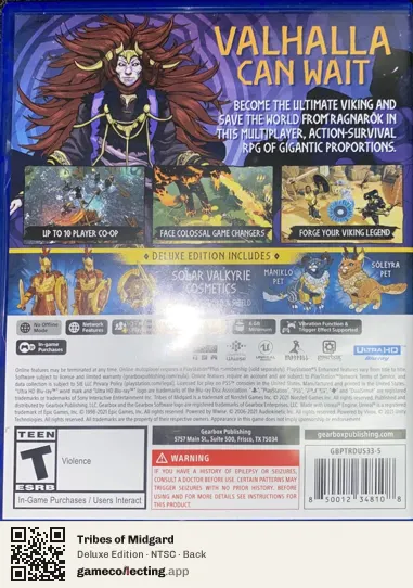 Tribes of Midgard PlayStation 5, NTSC box back