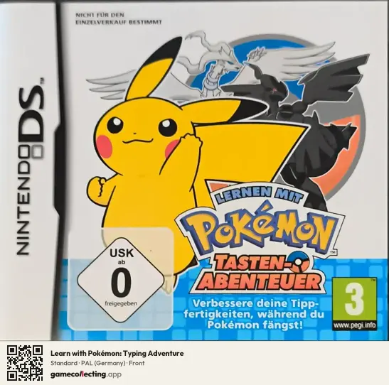 Learn with Pokémon: Typing Adventure Nintendo DS, Germany box front