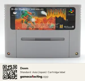 Doom Super Nintendo Entertainment System, Asia cartridge label