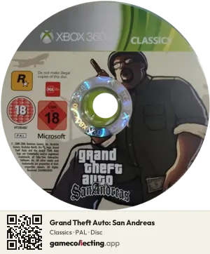Grand Theft Auto: San Andreas Xbox 360, PAL disc