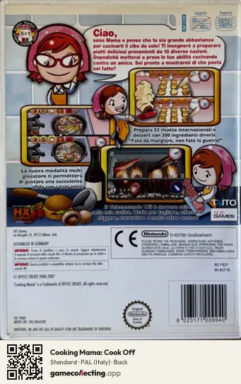 Cooking Mama: Cook Off Nintendo Wii, Italy box back