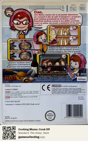 Cooking Mama: Cook Off Nintendo Wii, Italy box back