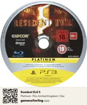 Resident Evil 5 PlayStation 3, PAL disc