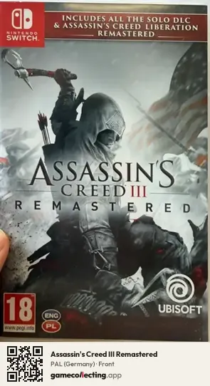 Assassin's Creed III Remastered Nintendo Switch, Germany box front