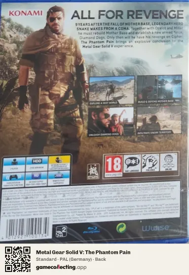 Metal Gear Solid V: The Phantom Pain PlayStation 4, Germany box back
