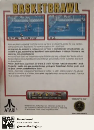 Basketbrawl Atari Lynx, PAL box front