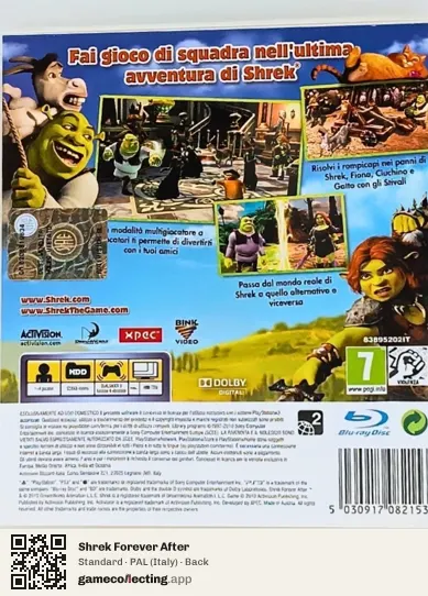 Shrek Forever After PlayStation 3, Italy box back