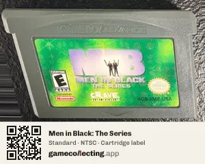 Men in Black: The Series Game Boy Advance, NTSC cartridge label