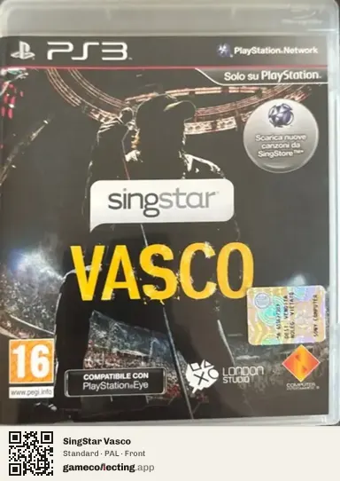 SingStar Vasco PlayStation 3, PAL box front