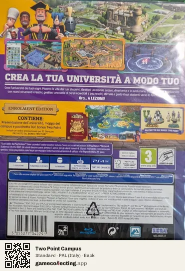 Two Point Campus PlayStation 4, Italy box back