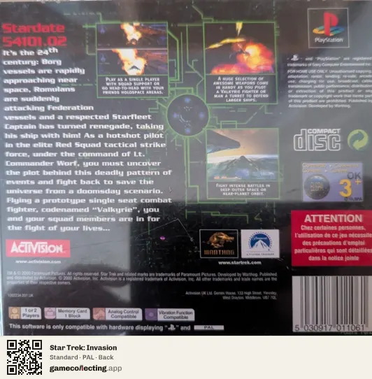 Star Trek: Invasion PlayStation, PAL box back
