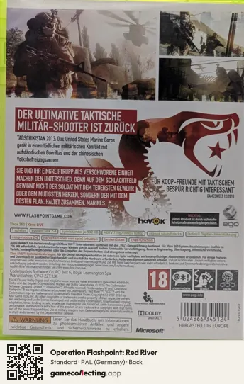 Operation Flashpoint: Red River Xbox 360, Germany box back