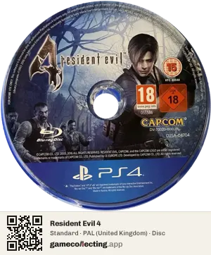 Resident Evil 4 PlayStation 4, PAL disc