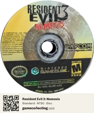 Resident Evil 3: Nemesis Nintendo GameCube, NTSC disc