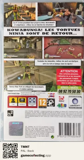 TMNT PlayStation Portable, PAL box back