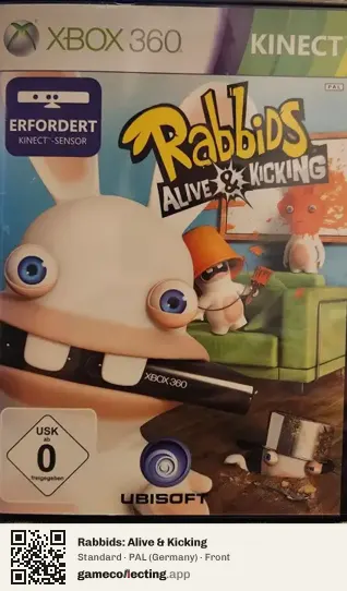 Rabbids: Alive & Kicking Xbox 360, Germany box front
