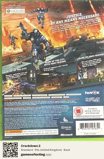 Crackdown 2 Xbox 360, United Kingdom box back