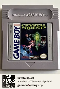 Crystal Quest Game Boy, NTSC cartridge label