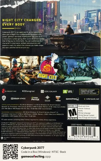 Cyberpunk 2077 Computer, NTSC box back