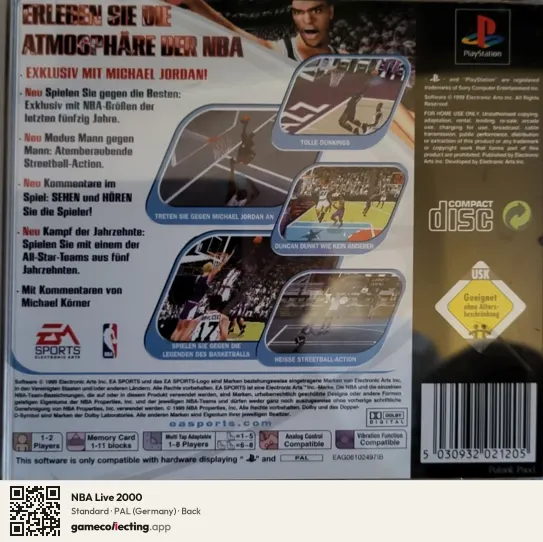 NBA Live 2000 PlayStation, Germany box back