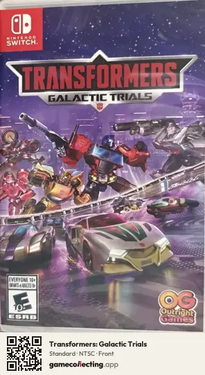 Transformers: Galactic Trials Nintendo Switch, NTSC box front