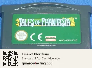 Tales of Phantasia Game Boy Advance, PAL cartridge label