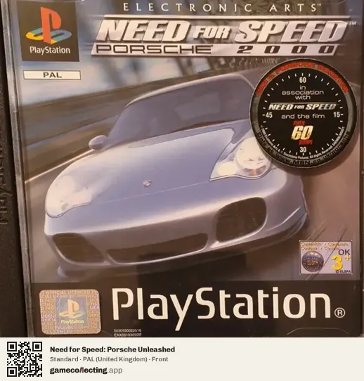 Need for Speed: Porsche Unleashed PlayStation, United Kingdom box front