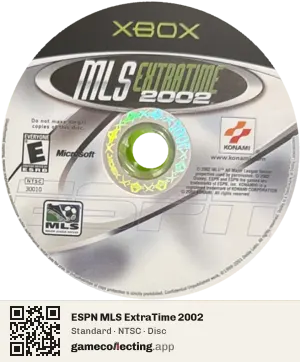 ESPN MLS ExtraTime 2002 Xbox, NTSC disc