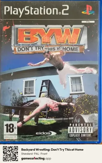 Backyard Wrestling: Don't Try This at Home PlayStation 2, PAL box front