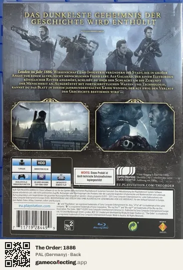The Order: 1886 PlayStation 4, Germany box back