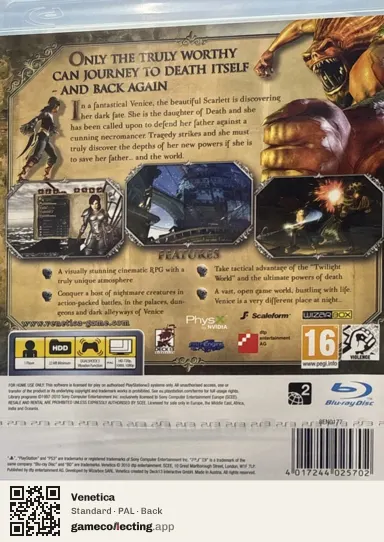 Venetica PlayStation 3, PAL box back