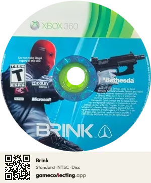 Brink Xbox 360, NTSC disc