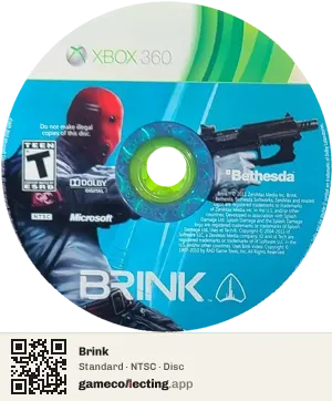 Brink Xbox 360, NTSC disc