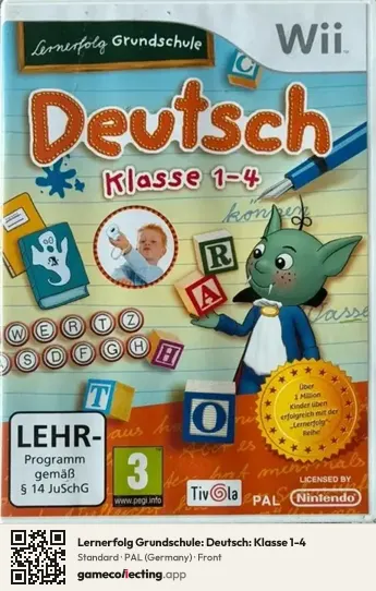 Lernerfolg Grundschule: Deutsch: Klasse 1-4 Nintendo Wii, Germany box front