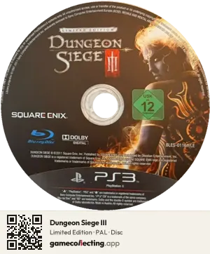 Dungeon Siege III PlayStation 3, PAL disc