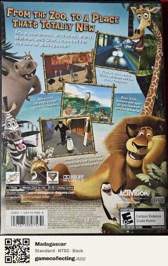 Madagascar PlayStation 2, NTSC box back