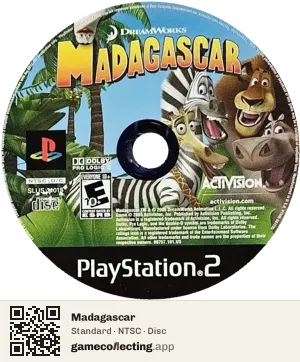 Madagascar PlayStation 2, NTSC disc