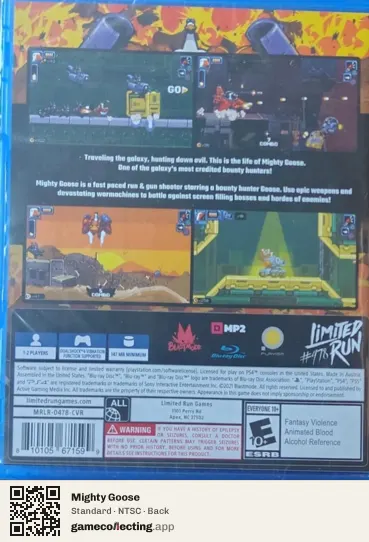 Mighty Goose PlayStation 4, NTSC box back