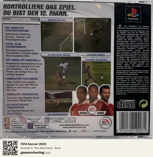 FIFA Soccer 2003 PlayStation, Germany box back