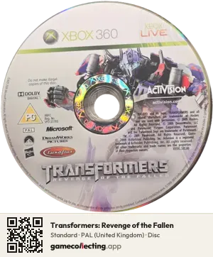 Transformers: Revenge of the Fallen Xbox 360, PAL disc