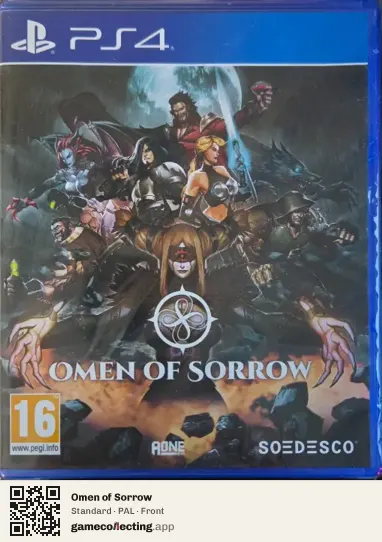 Omen of Sorrow PlayStation 4, PAL box front