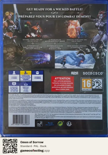 Omen of Sorrow PlayStation 4, PAL box back