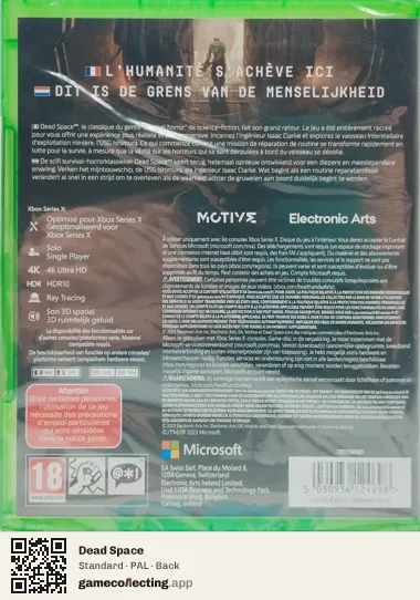 Dead Space Xbox Series X, PAL box back
