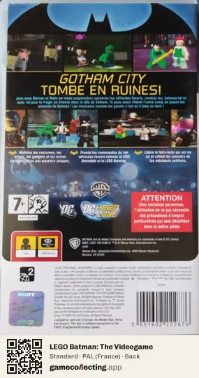 LEGO Batman: The Videogame PlayStation Portable, France box back