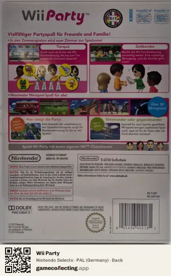 Wii Party Nintendo Wii, Germany box back
